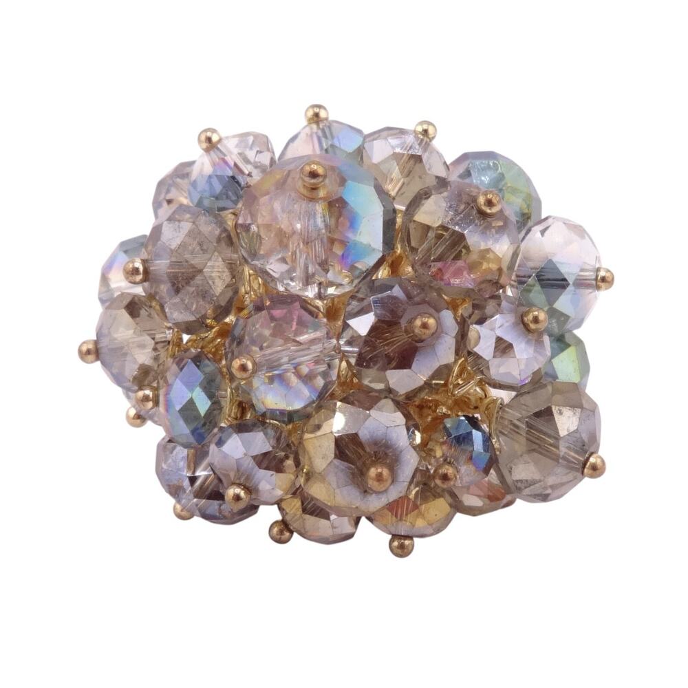 Crystal Ab Crystals Cluster Large Statement Goldt… - image 1